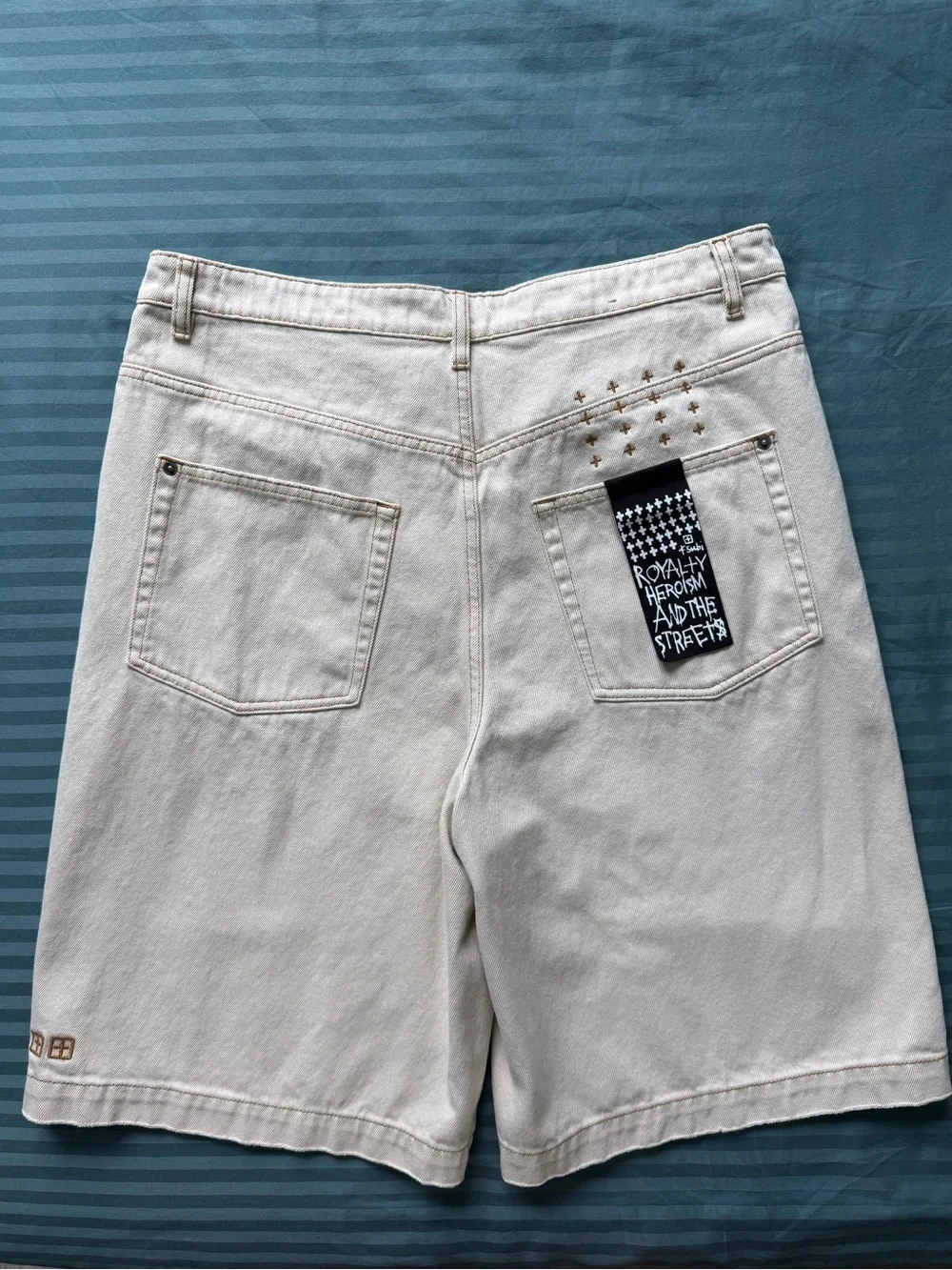 Ksubi Maxx Short Ivory Men’s Size 34 Wide Leg Denim Shorts